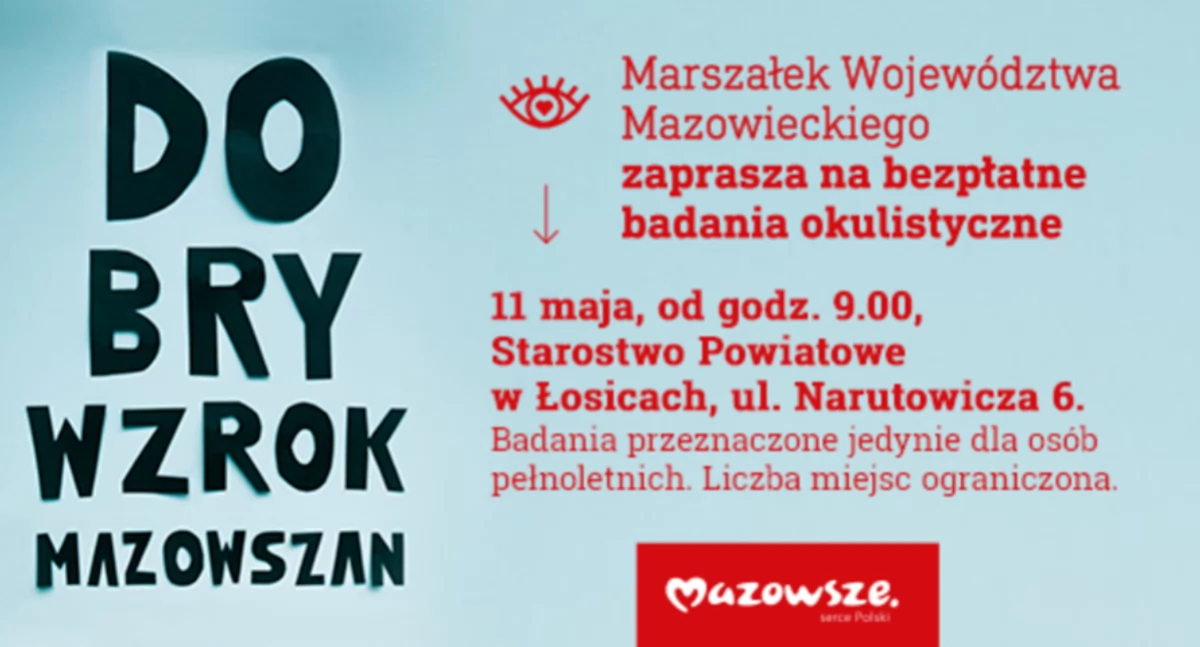 Samorząd Województwa Mazowieckiego, Darmowe badania okulistyczne Łosicach - zdjęcie, fotografia