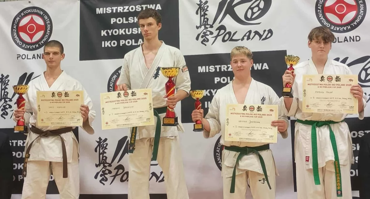Inne sporty, Łosiczanin Dawid Kowalski Wicemistrzem Polski Karate Kyokushin! - zdjęcie, fotografia