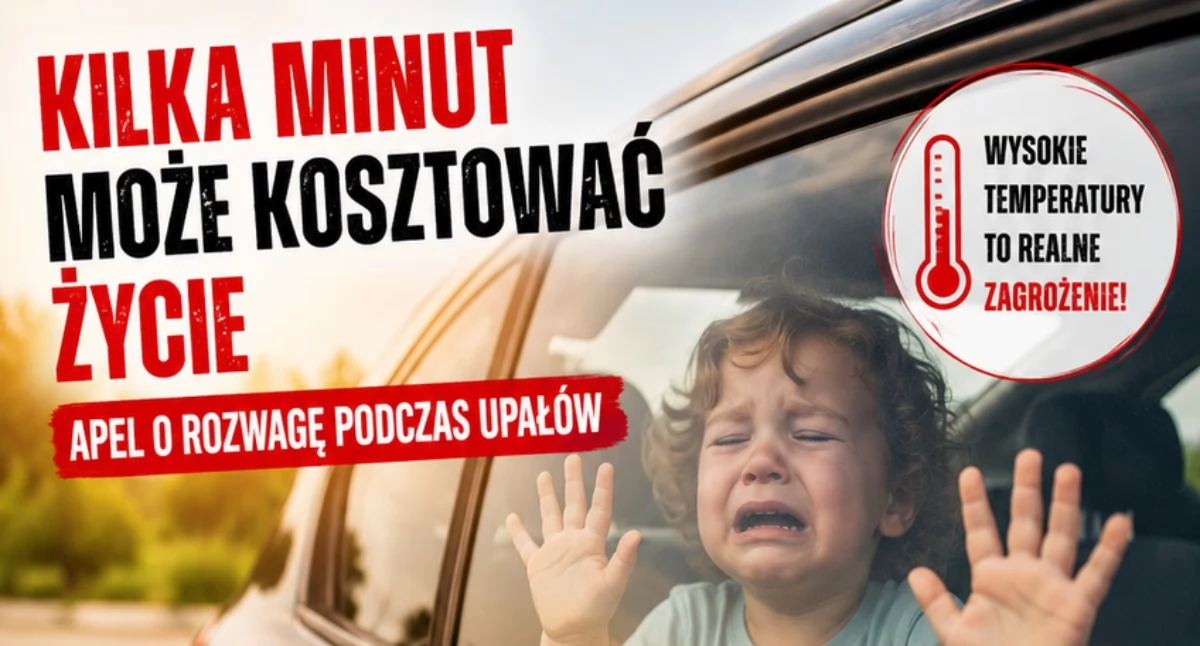 Komunikaty policji, Kilka minut aucie wystarczy żeby doszło tragedii - zdjęcie, fotografia