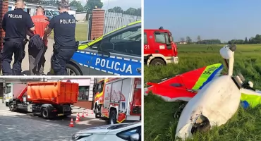 Potrącenie na przejściu, wypadek motolotni i atak gazem na policjantki